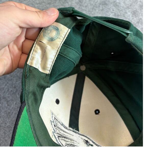 VINTAGE 90s Philadelphia Eagles Team NFL Pro Line Hat Cap Mens Green Snapback - Picture 7 of 7